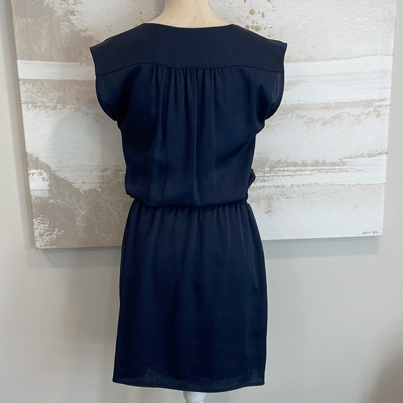 Aqua Navy Blue Elastic Waist Band & Black satin faux tie Bloomingdales Exclusive - Picture 5 of 7